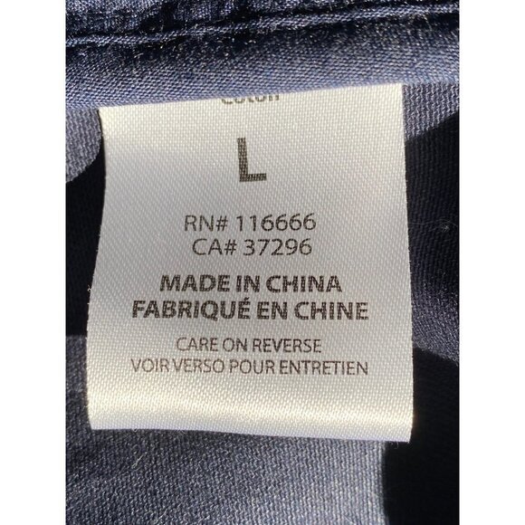 Five Four Twill Jacket Men’s Large Full Zip Button Long Sleeve Pockets Navy Blue - Picture 6 of 10